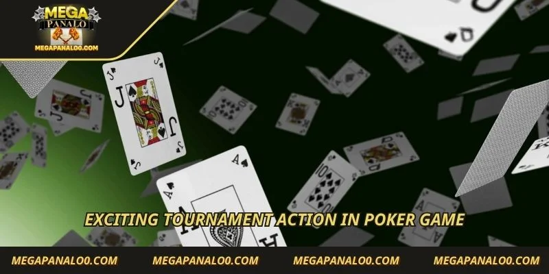 Exciting tournament action in Poker game