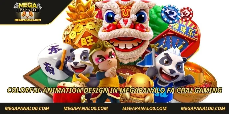 Colorful animation design in Megapanalo FA CHAI gaming